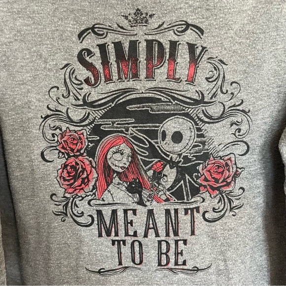 Womens Modernlux Nightmare Before Christmas Graphic Print Hoodie Gray Size Large - Picture 3 of 10